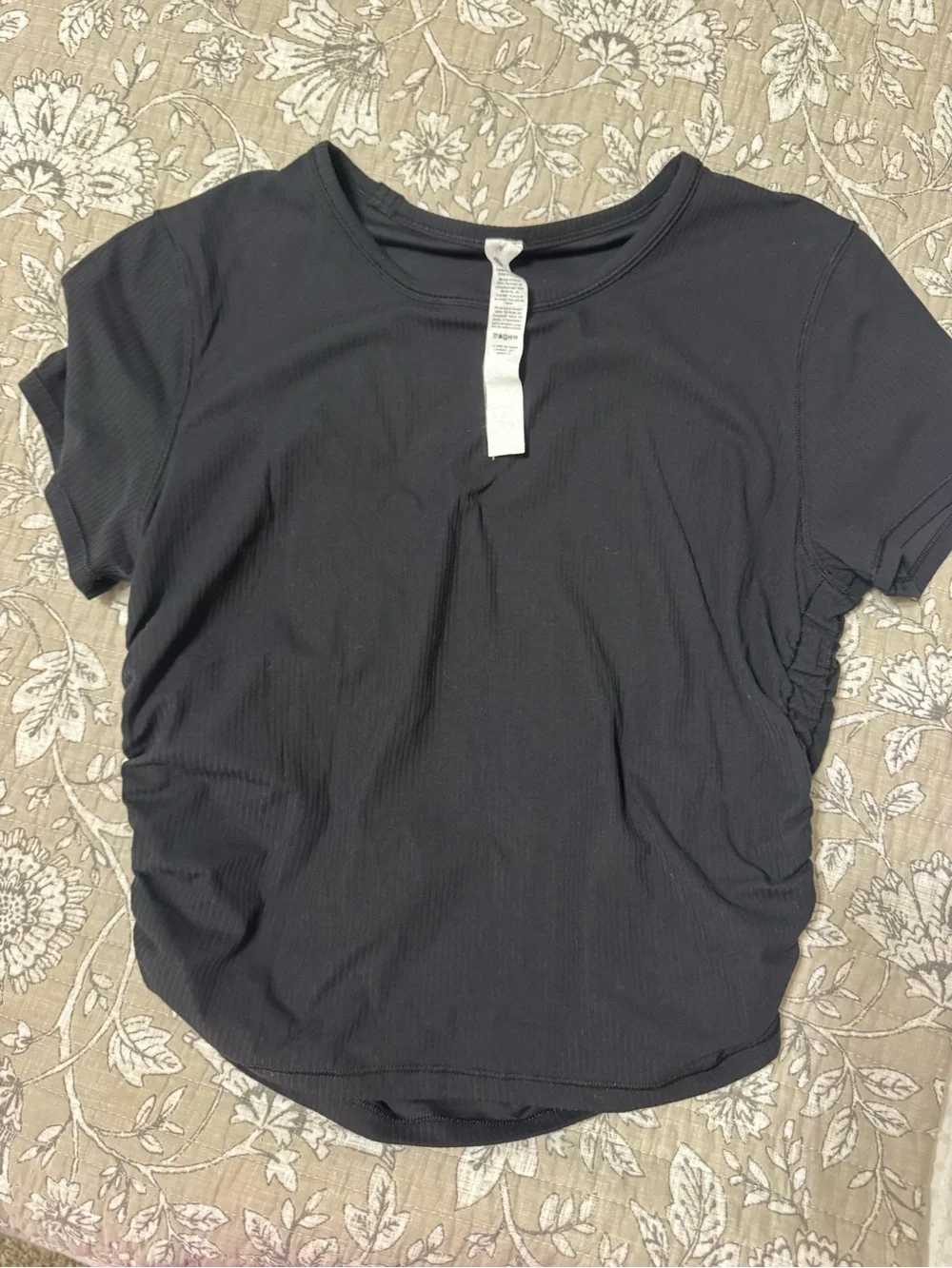 lululemon athletica Black Ribbed Short-Sleeve Tee